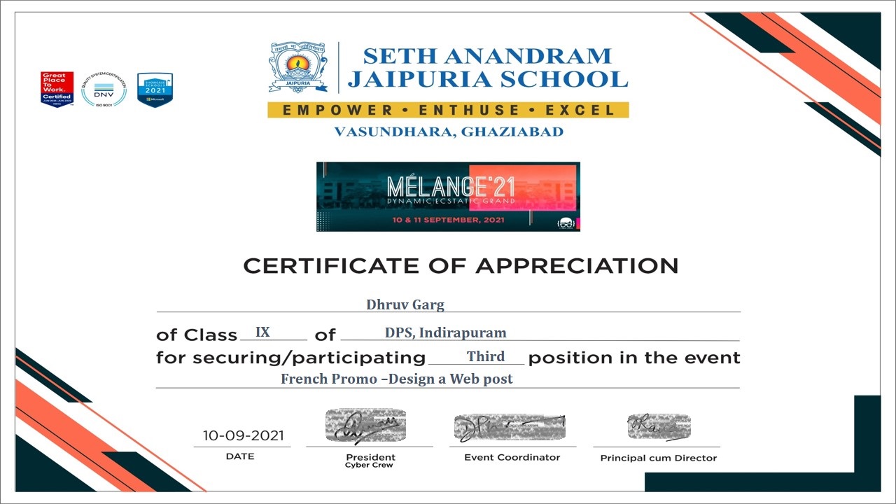 certificate